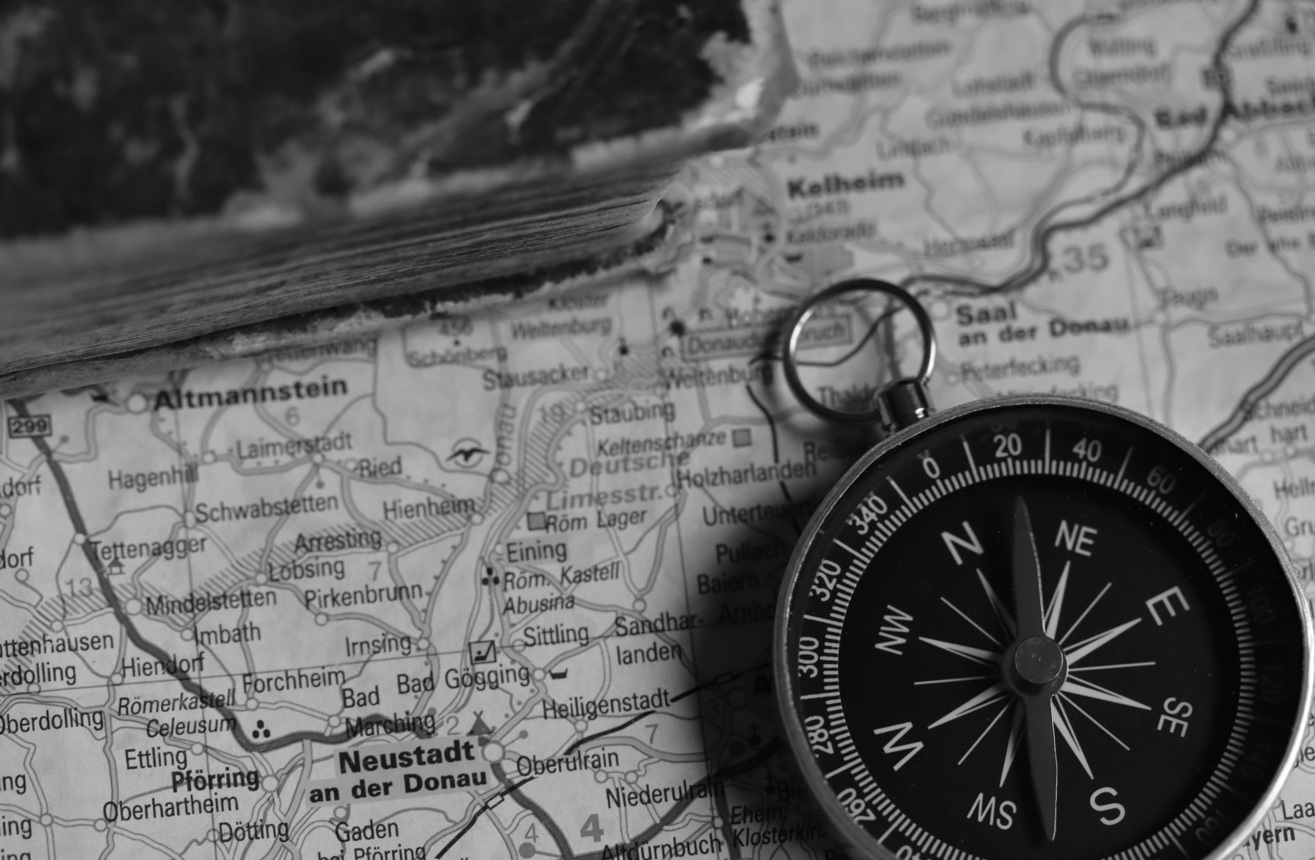 A close-up of a compass, representing focused direction and clarity